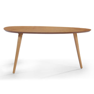 English Elm Christopher Knight Home® - Coffee Table - Elegant Mid-Century Modern Oval Design, Natural Wood Finish, Tripod Legs For Stability N771P256402K