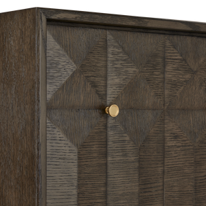 Kendall Dove Gray Credenza with Polished Brass Accents - Contemporary Storage for Modern Homes