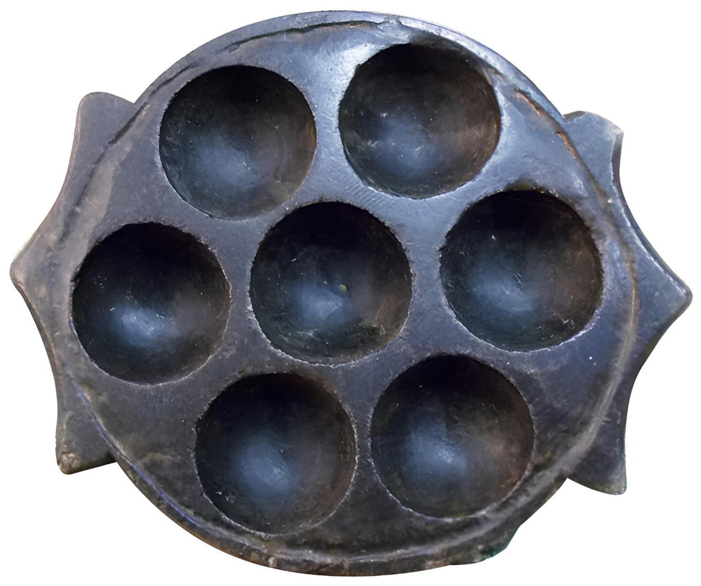 HomeRoots 10" Black Cement Round Tealight Candle Holder - Rustic Vintage Decor for Cozy Ambiance & Events 554701