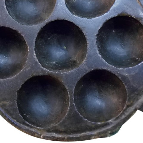 Homeroots 10" Black Cement Seven Tealight Round Candle Holder - Rustic Artisanal Decor For Cozy Spaces   554701