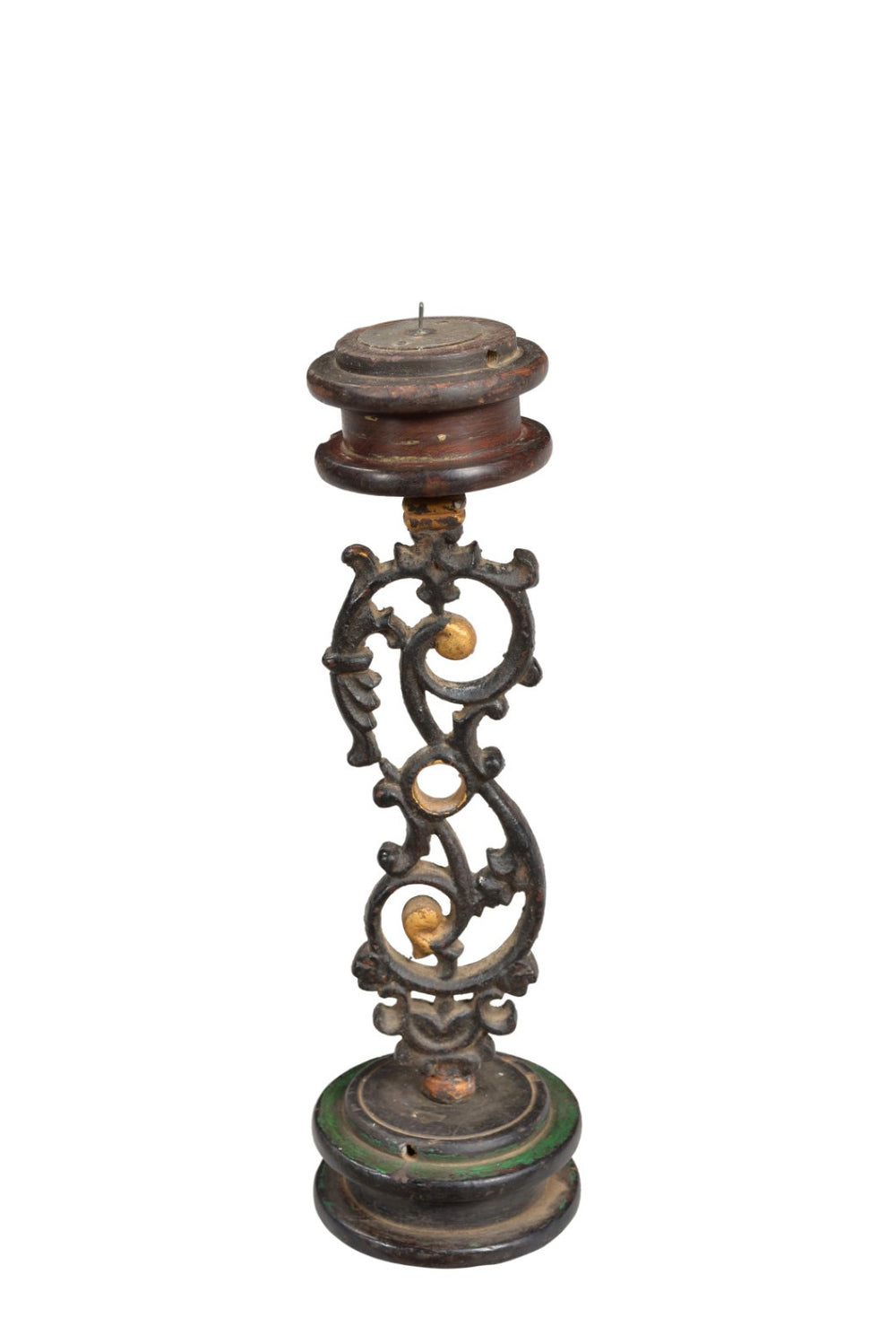 HomeRoots 16" Black Distressed Floral Tealight Candle Holder - Vintage Charm for Any Room, Perfect Gift Idea! 554702