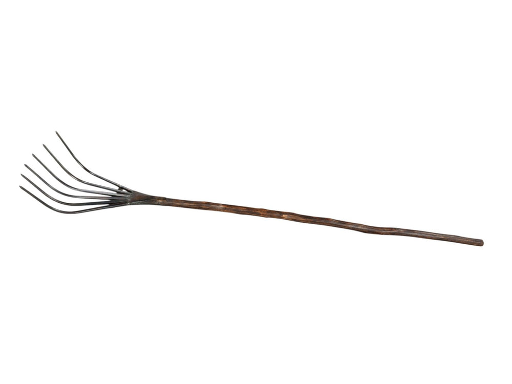 HomeRoots 60" Rustic Brown and Black Handcrafted Wood and Metal Tabletop Sculpture for Farmhouse Décor 554703