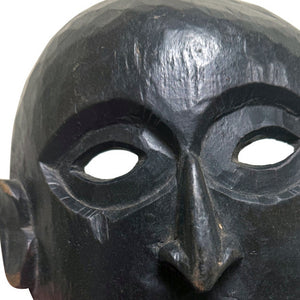Homeroots 11" Black Solid Wood Decorative Mask Tabletop Sculpture  Solid Wood 554705
