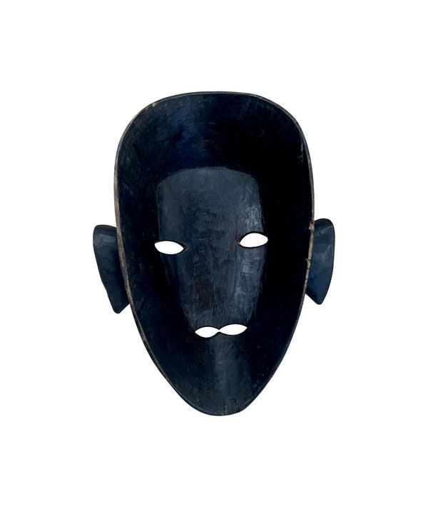 Homeroots 11" Black Solid Wood Decorative Mask Tabletop Sculpture  Solid Wood 554706