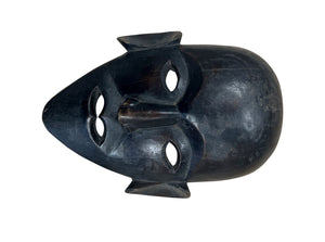 Homeroots 11" Black Solid Wood Decorative Mask Tabletop Sculpture  Solid Wood 554706