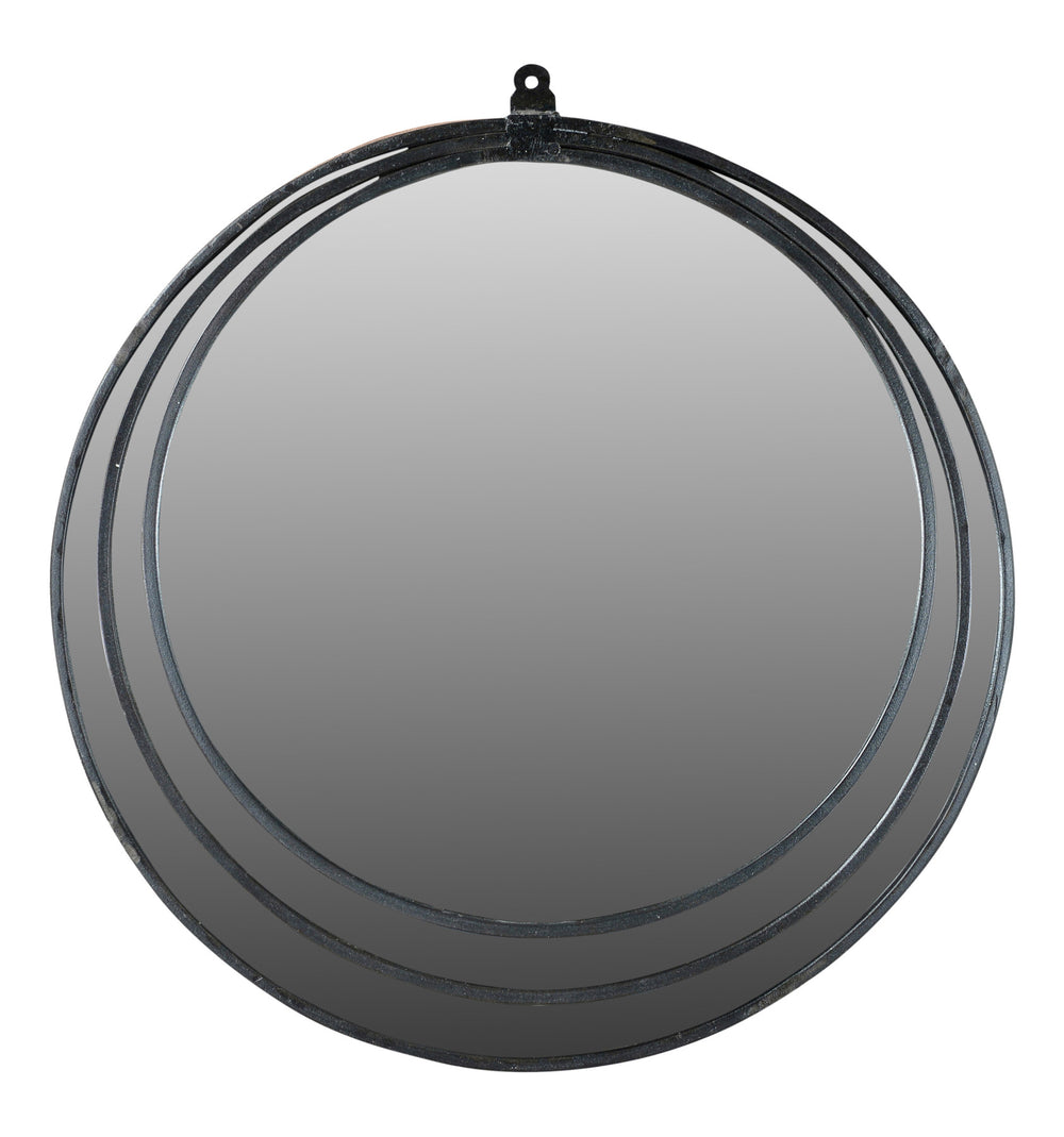 Homeroots 22" Black Round Metal Framed Accent Mirror  Metal 554707