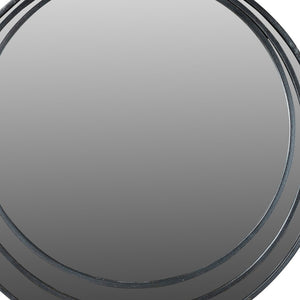 Homeroots 22" Black Round Metal Framed Accent Mirror  Metal 554707
