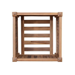 Homeroots 18" Natural Solid Wood Square Planter Box - Stylish Indoor/Outdoor Décor With Durable Teak Design   554714