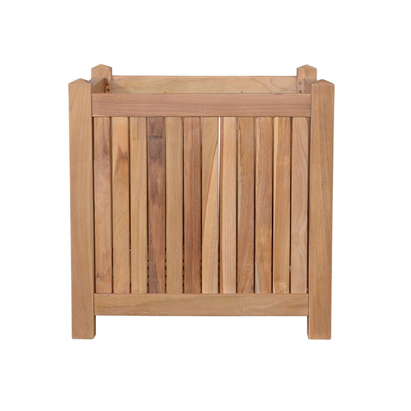 HomeRoots 22" Elegant Solid Teak Square Planter Box for Indoor & Outdoor Use - Durable, Stylish & Versatile Home Decor 554715