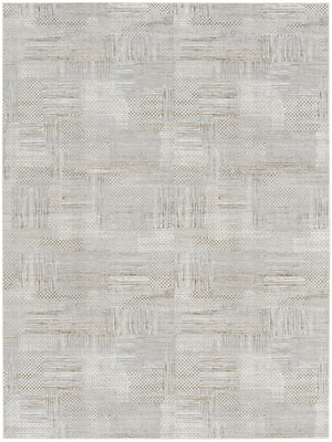 Homeroots 9' X 12' Ivory Silver And Gray Abstract Non Skid Area Rug  Polyester 554725