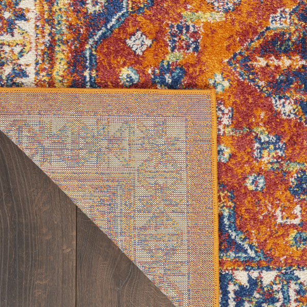 Homeroots 9' X 12' Orange Geometric Power Loom Area Rug  Polypropylene 554729