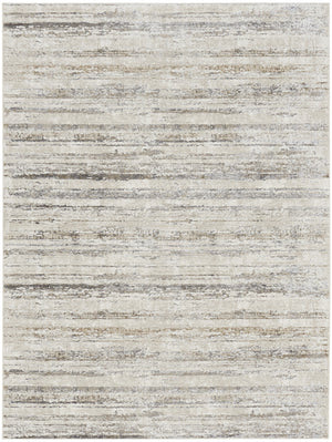 Homeroots 9' X 12' Cream And Gray Abstract Non Skid Area Rug  Polyester 554730