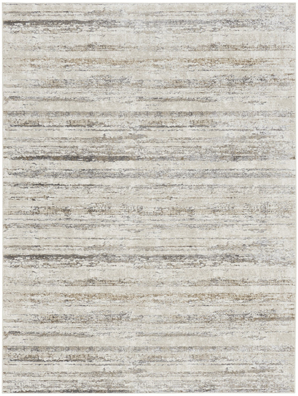 Homeroots 9' X 12' Cream And Gray Abstract Non Skid Area Rug  Polyester 554730