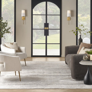 HomeRoots 8' Cream and Gray Abstract Area Rug - Durable, Non-Skid Design Perfect for High-Traffic Homes 9' X 12' 554730