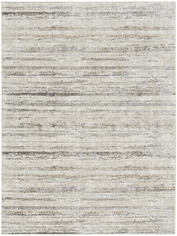 HomeRoots 8' Cream and Gray Abstract Area Rug - Durable, Non-Skid Design Perfect for High-Traffic Homes 9' X 12' 554730
