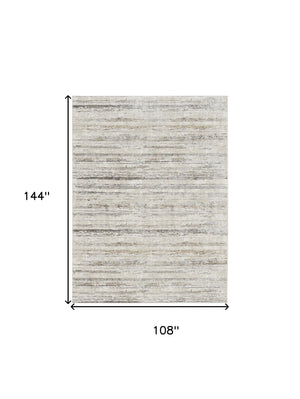 Homeroots 9' X 12' Cream And Gray Abstract Non Skid Area Rug  Polyester 554730