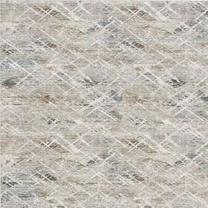 Homeroots 9' X 12' Ivory Brown And Gray Abstract Non Skid Area Rug  Polyester 554731
