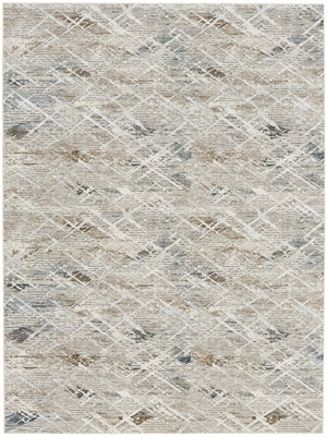 HomeRoots 5' Ivory Blue and Gray Abstract Area Rug - Modern, Stain-Resistant, Durable Design for Any Space 9' X 12' 554731