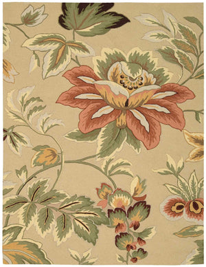 Homeroots 8' X 11' Beige And Red Floral Area Rug  Polyester 554760