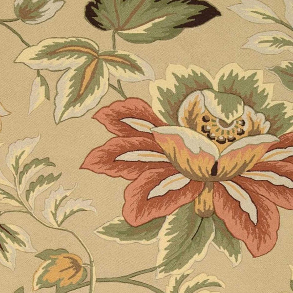 HomeRoots 8' Beautiful Beige and Red Floral Area Rug - Durable, Stain-Resistant Carpet for Stylish Living Spaces 8' X 11' 554760