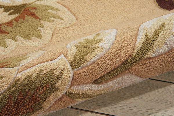 HomeRoots 8' Beautiful Beige and Red Floral Area Rug - Durable, Stain-Resistant Carpet for Stylish Living Spaces 8' X 11' 554760