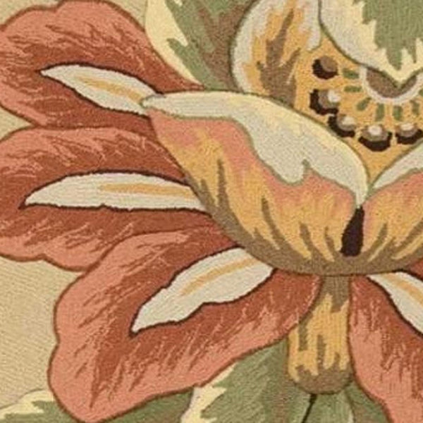 HomeRoots 8' Beautiful Beige and Red Floral Area Rug - Durable, Stain-Resistant Carpet for Stylish Living Spaces 8' X 11' 554760