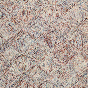 Homeroots 8' X 11' Ivory Red And Blue Wool Geometric Area Rug  Wool 554762