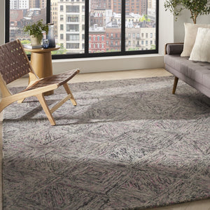 HomeRoots 8' Wool Geometric Area Rug in Ivory, Black & Gray – Modern Design for Stylish Home Décor & Comfort 8' X 11' 554763