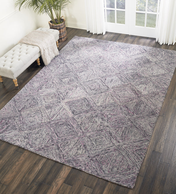 Homeroots 8' X 11' Ivory Black And Gray Wool Geometric Area Rug  Wool 554763