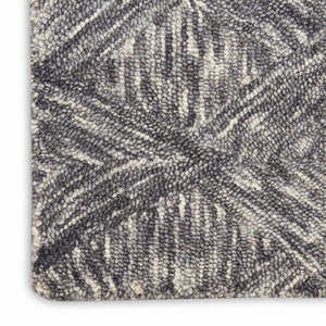 HomeRoots 8' Charcoal and Ivory Wool Geometric Area Rug - Modern Design for Living Rooms and Bedrooms 8' X 11' 554764