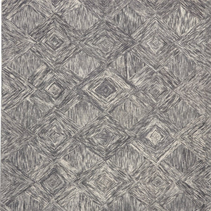 Homeroots 8' X 11' Charcoal And Ivory Wool Geometric Area Rug  Wool 554764