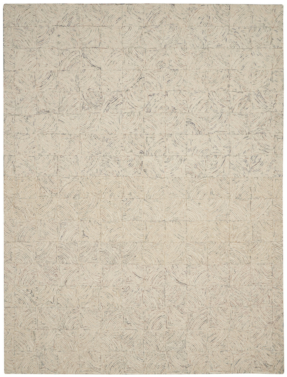 Homeroots 8' X 11' Ivory Tan And Gray Wool Geometric Area Rug  Wool 554767