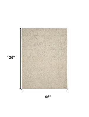 Homeroots 8' X 11' Ivory Tan And Gray Wool Geometric Area Rug  Wool 554767