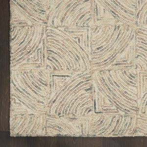 Homeroots 8' X 11' Ivory Tan And Gray Wool Geometric Area Rug  Wool 554767
