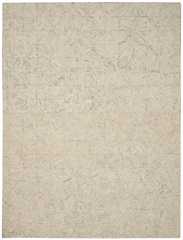 Homeroots 8' X 11' Ivory Tan And Gray Wool Geometric Area Rug  Wool 554767