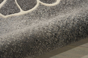 Homeroots 8' X 11' Ivory Black And Gray Botanical Leaves Area Rug  Polyester 554770