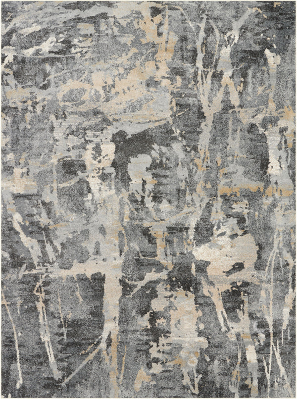 Homeroots 8' X 11' Ivory Black And Gray Abstract Area Rug  Polypropylene 554771