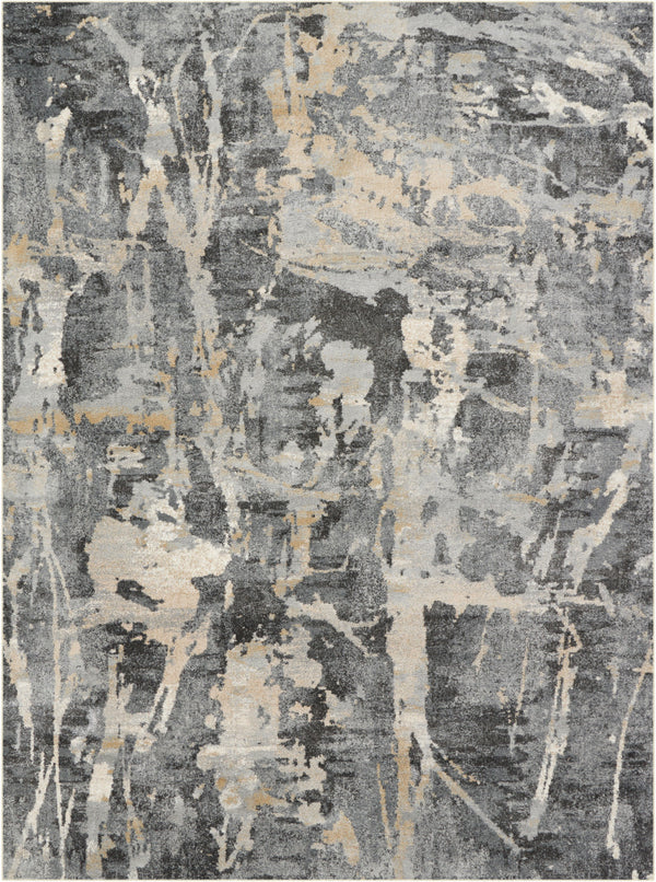 Homeroots 8' X 11' Ivory Black And Gray Abstract Area Rug  Polypropylene 554771