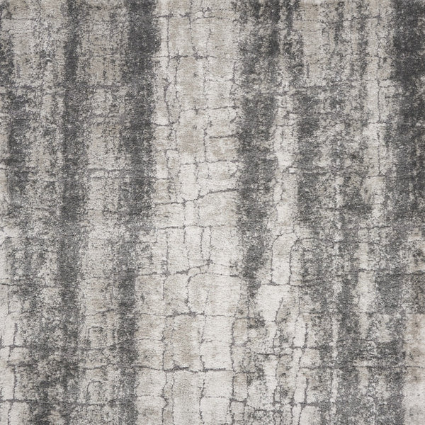 Homeroots 8' X 10' Charcoal And Ivory Abstract Shag Area Rug  Polyester 554774