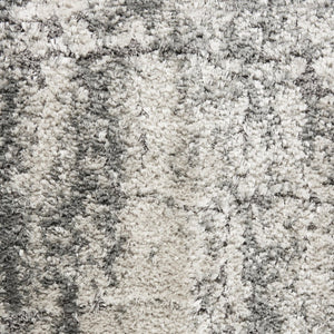 HomeRoots 5' Charcoal and Ivory Abstract Shag Area Rug - Plush, Modern Design for Cozy Living Spaces and Style 8' X 10' 554774