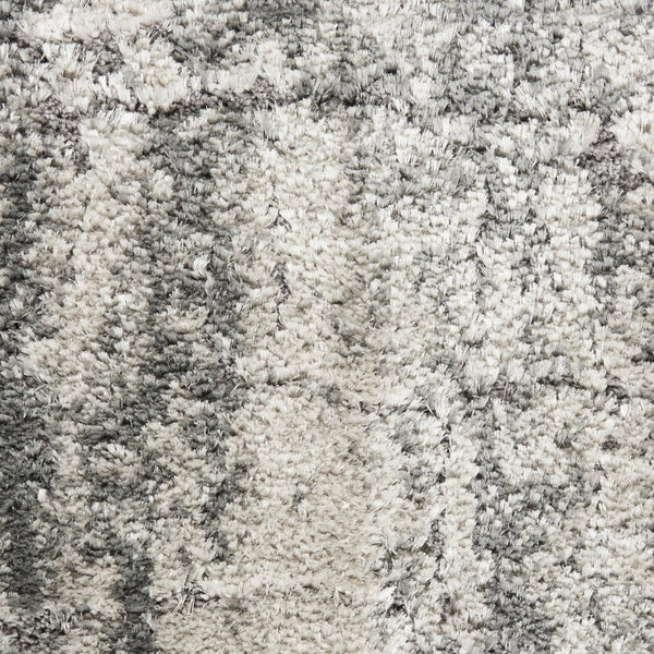 HomeRoots 5' Charcoal and Ivory Abstract Shag Area Rug - Plush, Modern Design for Cozy Living Spaces and Style 8' X 10' 554774