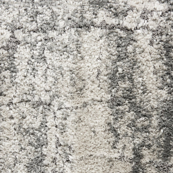 HomeRoots 5' Charcoal and Ivory Abstract Shag Area Rug - Plush, Modern Design for Cozy Living Spaces and Style 8' X 10' 554774