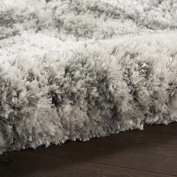 HomeRoots 5' Charcoal and Ivory Abstract Shag Area Rug - Plush, Modern Design for Cozy Living Spaces and Style 8' X 10' 554774