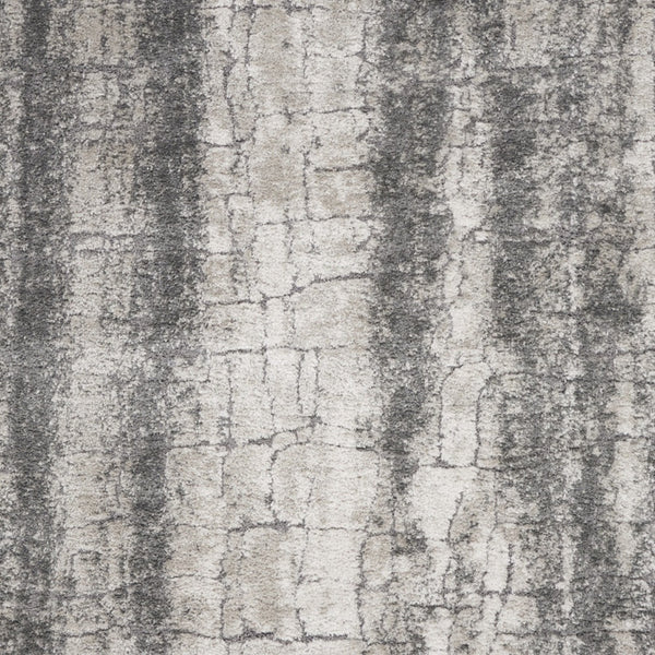 Homeroots 8' X 10' Charcoal And Ivory Abstract Shag Area Rug  Polyester 554774