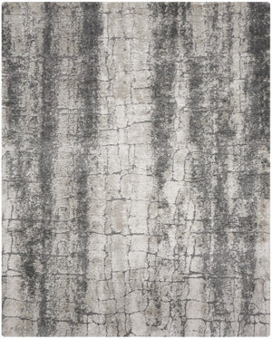HomeRoots 5' Charcoal and Ivory Abstract Shag Area Rug - Plush, Modern Design for Cozy Living Spaces and Style 8' X 10' 554774