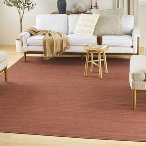 HomeRoots 9' Brick Red Abstract Area Rug - Modern, Machine-Washable Design Perfect for High-Traffic Areas 8' X 10' 554775