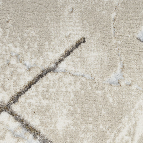 Homeroots 4' X 6' Ivory And Gray Abstract Non Skid Area Rug  Polyester 554784