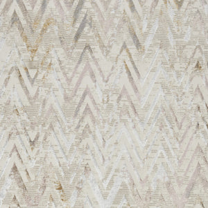 Homeroots 4' X 6' Ivory Black And Gray Chevron Distressed Non Skid Area Rug  Polyester 554785