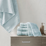 Madison Park Signature Turkish Transitional Cotton 6 Piece Bath Towel Set MPS73-455 Light Blue