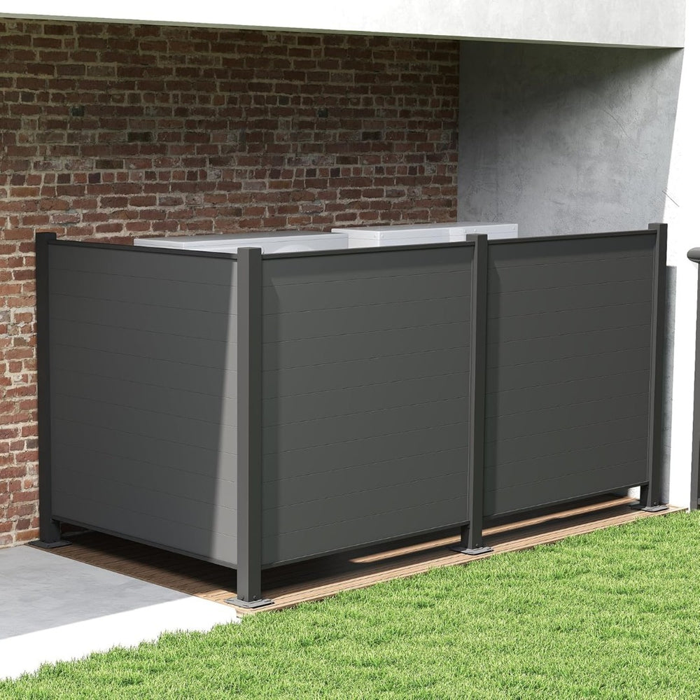English Elm Outdoor Metal Privacy Screen Set Three Panel Lattice Fence for Patio Garden Yard W1859P399512